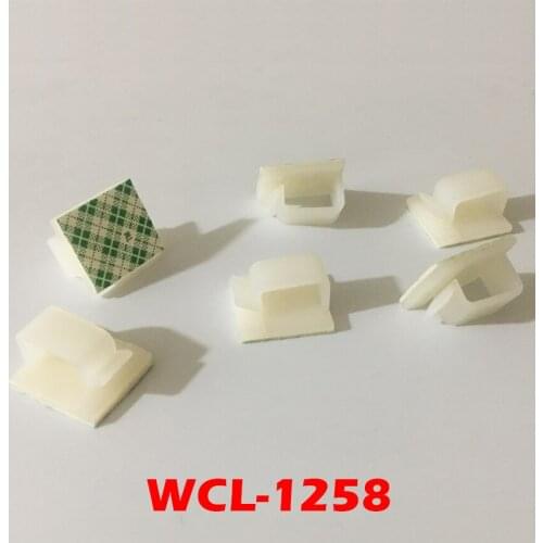 20pcs White WCL-1258 19x19 19*19 Nylon Plastic Self Adhesive Wire Sticky Fixed Mount Clamp Seat Network Cable Clip