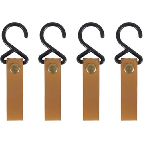4PCS Outdoor Nylon PU Hook Anti-Wear Metal Button Hanger Camping Hiking Cookware Tableware Bag Hook