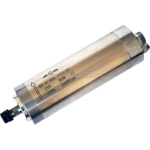 0.8KW Dia65mm ER11 AC220V Water Cooled Cooling Spindle Kit Motor 800W CNC P4 Bearings 65*195mm