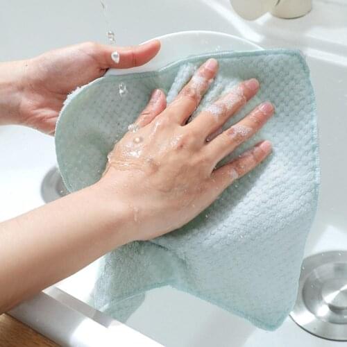 Absorbent Dish Cloth Tableware Non-stick Cleaning Towel Kitchen Tool Gadgets absorbent dishcloth specialty tool kitchen tool