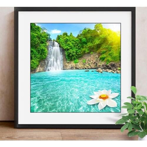 Diamond Embroidery Landscape Full Square Drill Waterfall Picture Of Rhinestone Mosaic Decoration Paint With Diamond