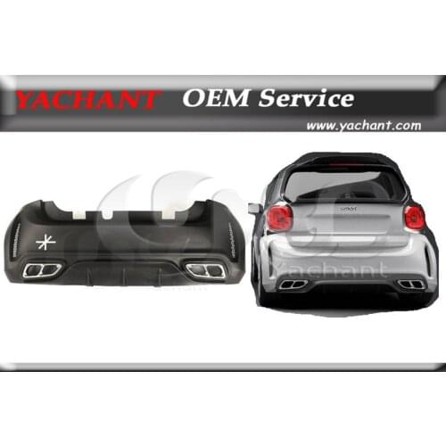 Car-Styling Fiber Glass FRP Bodykit Car Rear Bumper Fit For 2015-2017 Smart Fortwo C453 & Forfour W453 AMG Style Rear Bumper