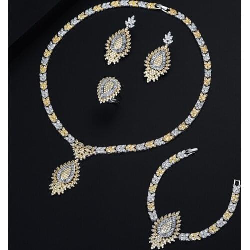 Be 8 Luxury 4pcs Sets Sparkling Crystal Wedding Bridal Shinning Jewelry Accessory For Bride Party Date Queen Gift Bijoux S462