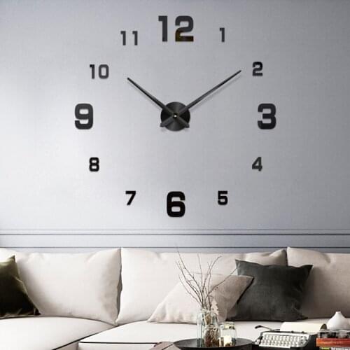 2020 New Large 3d real big wall clock modern design rushed Quartz clocks fashion watches mirror sticker diy living room decor