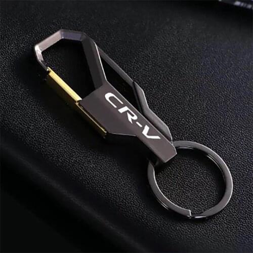 Laser engraving style car Keychain Metal Alloy Buckle Waist Car Key Chain car logo Key Chain accessories for Honda crv CR-V CRV