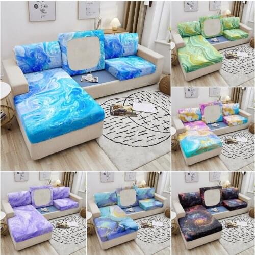 Marble Sofa Seat Cover Elastic Stretch Slipcovers Non-slip Washable Removable Sofa Couch Cover Furniture Protector