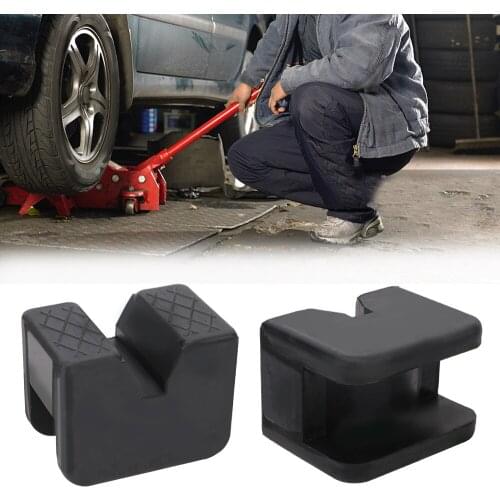 Black Frame Rail Adapter Car Lift Jack Stand Slotted Jack Pad Rubber Universal Car Repair Tools