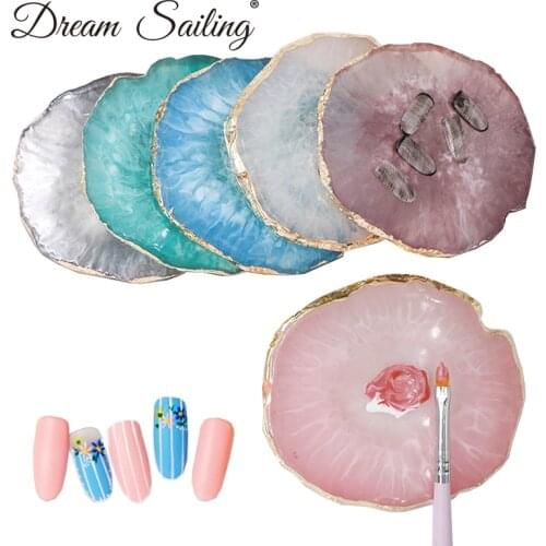 Natural Resin Color Palette Pallet False Nail Art Display Gel Polish Varnish Color Drawing Practice Board Manicure Tool New
