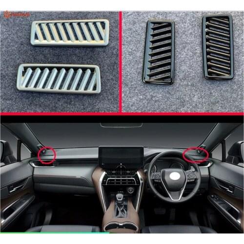 For Toyota Harrier Venza XU80 2020 2021 ABS Chrome Air Vent Outlet Cover Dashboard Trim Bezel Frame Molding Garnish