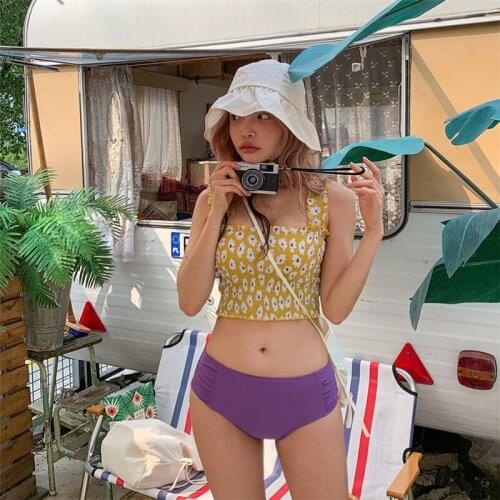 Womens Bikini Set Padded Biquini Floral Swimwear Swimsuit Brazilian Bikinis Beach Suit 2021 Koren Design Bathing Suits