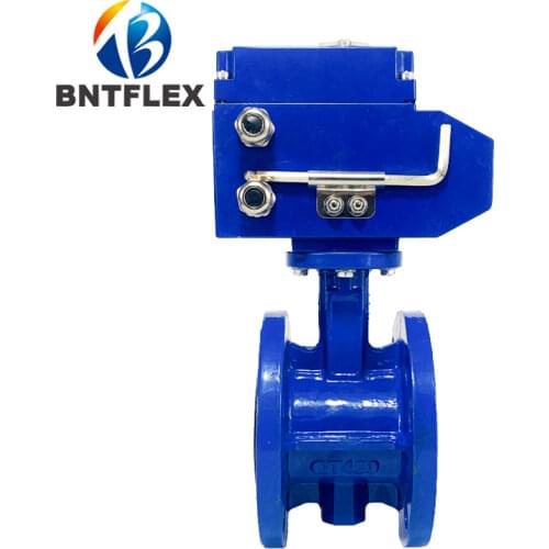 Ductile iron electric soft seal flange butterfly valve switch cut off proportional adjustment high temperature resistant valve