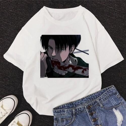Japanese Anime Women t-shirt Attack On Titan Oversized t-shirt Levi Ackerman Eye Punk Tops new Harajuku Short Sleeve t-shirts