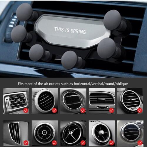 Gravity Vehicle Mobile Phone Rack Seven Point Support Deformation Support Button Outlet Support Creative Car Navigation Frame