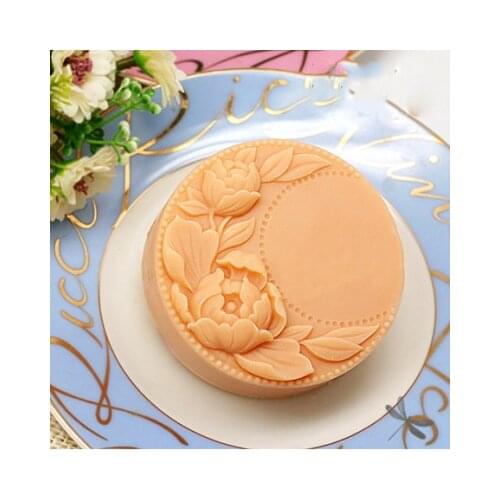 HC0144 PRZY Peony Flower Round Handmade Soap Making Mold Flowers Silicone Mold Silicone Peony Flower Moulds Resin Clay Molds