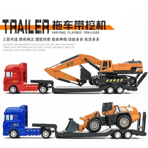 1:43 New Pull Back Alloy Super Truck Toy Car Simulation Transporter Model Car Interesting Toys For Children Kids Gift