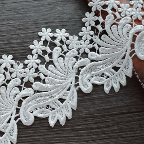 11cm Wide Exquisite Milk Silk Water-Soluble Lace Trim Embroidery Flower Diy Dress Skrit Handmade Clothing Accessories VQX180356