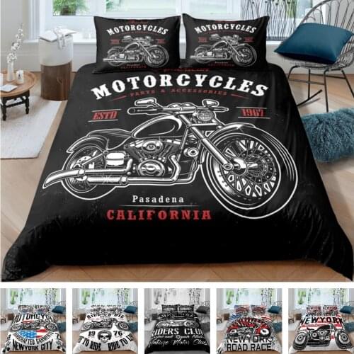 New Pattern 3d Digital Motorcycle Printing Duvet Cover Set 1 Quilt Cover + 1/2 Pillowcases Single Twin Double Full Queen King