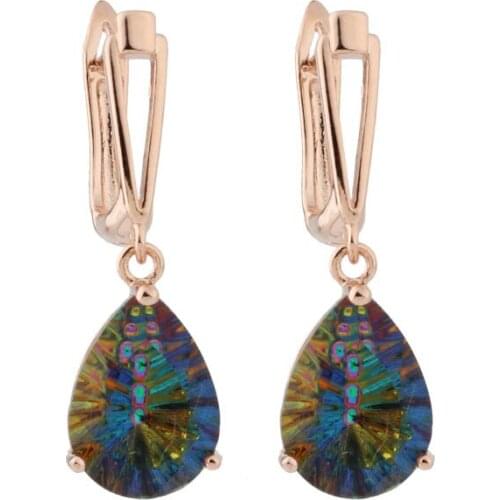 Colorful Drop Earrings for Women Dance Party Delicate Accessories Long Water Drop Shape Birthday Gift Lady Trendy Jewelry