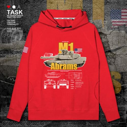 American M1 Abrams main battle tank army fan mens hoodies winter mens long sleeve white sports pullovers top clothes autumn
