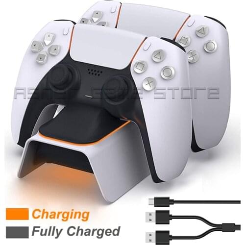 Newest PS5 Dual Controller Charger Upgraded Fast Charging Dock Station LED Indicator for Sony PlayStation 5 Dualsense Gamepad