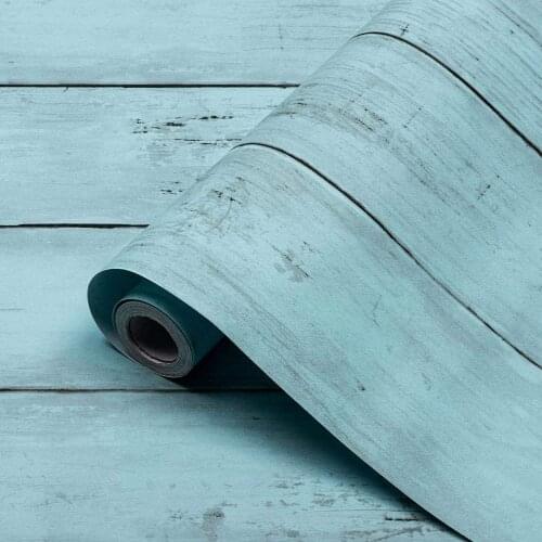 Wood Grain Peel and Stick Wallpaper Blue Maple Wood Plank Self Adhesive Wallpaper Wall Background Wall Decoration