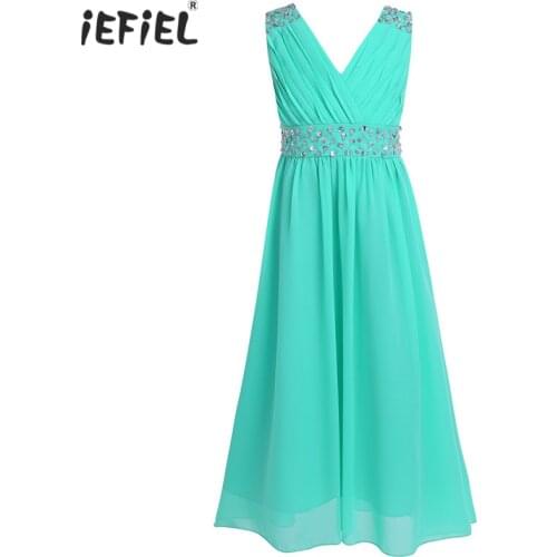 New Teenagers Vestido Flower Girl Dresses Princess Floral Formal Girls Dress Bridesmaid Wedding Birthday Party Dress 4-14Y