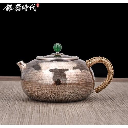 Silver age silver handmade fine silver 999 household teapot xi shi pot of tea tea kungfu tea kettle