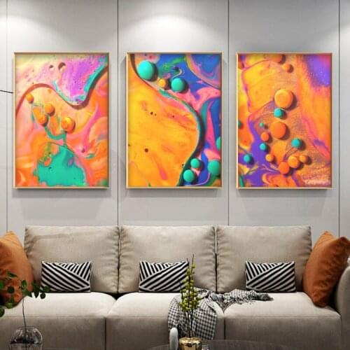 Nordic Multicolored Abstract Scandinavian Wall Art Canvas Painting Picture Poster Print Living Room Gallery Modern Home Decor