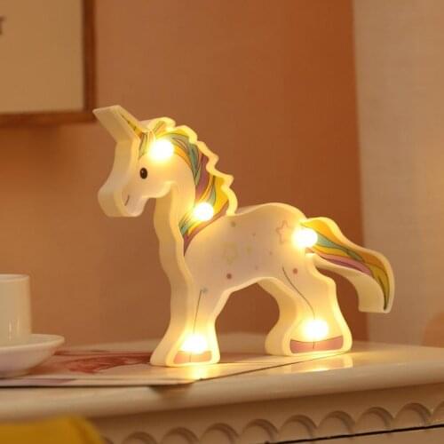 HobbyLane Cute Animal Shape Sheep Unicorn Flamingo LED Lamp for Home Living Children Room Tabletop Decoration
