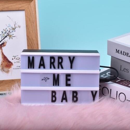 LED Combination Light Box Night Table Desk Lamp A4 A5 A6 DC 5V DIY Letters Symbol Cards Decor USB/Battery Powered Message Board