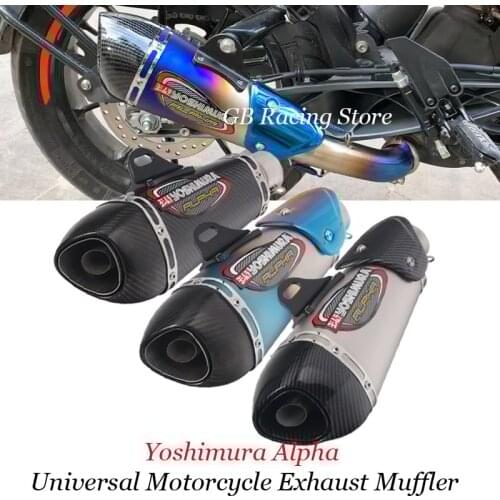 Yoshimura Alpha Universal Motorcycle Modified Exhaust Pipe Carbon Muffler Db Killer Silencer For Ninja 400 Gsxr600 Z900 Z1000