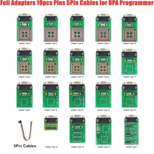 UPA Full Adaptors 19pcs Plus Pin Cables Use for UPA USB Programmer