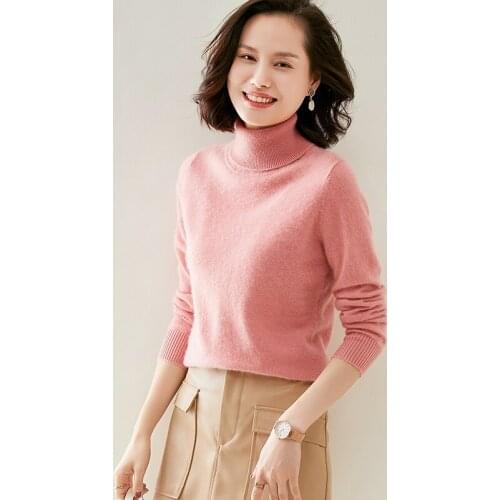 Adishree 2021 woman winter 100% Cashmere sweaters autumn knitted Pullovers High Quality Warm Female thickening Turtleneck