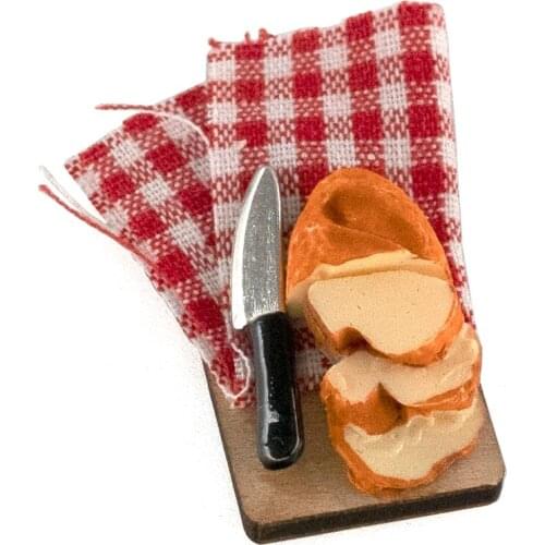 1/12 Doll House Miniature Bread Chopping Board Simulation Kitchen Model Toys for Mini Decoration Dollhouse Accessories
