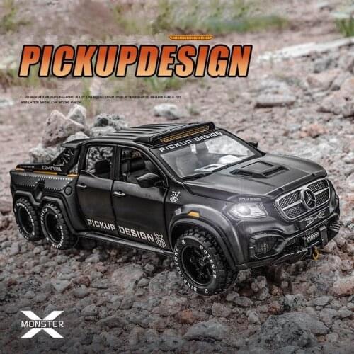 1:28 Benz X-Class 6*6 Tyre Alloy Car Model Die Casts Toy Vehicles Model Off-road Vehicle Model Miniature simulation Kids Gift