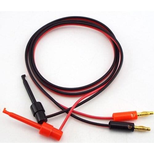 1 Pair 1M 4mm Banana Plug to electric Hook Clip Test Lead Cable Gold Plated For Multimeter Test Leads wire Connector red black
