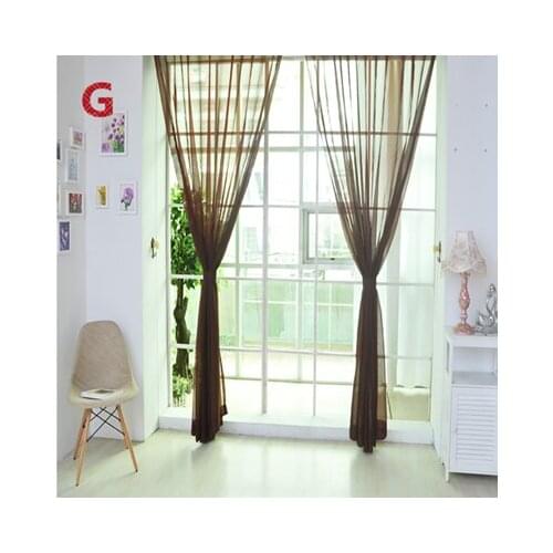 1 PCS Pure Color Tulle Door Window Curtain Drape Panel Sheer Scarf Valances Soft voile drapes invite light into room W30515
