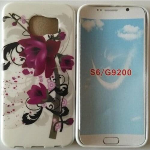 1 Piece Purple Flower Colorful Case For Samsunug Galaxy S6 G9200 Phone Case Soft Protective Shell Free