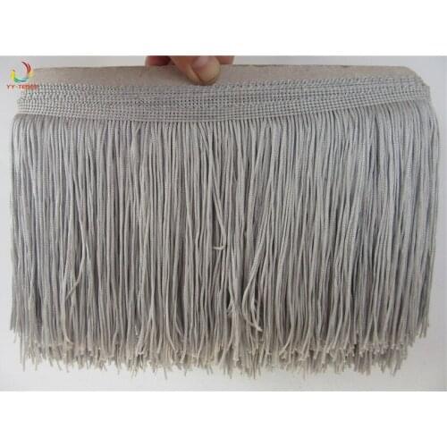 10 yard/lot 15CM Long gray Polyester Fringe Trim African Tassel Ribbon Lace Sew Latin Dress Garment Curtain DIY Accessories