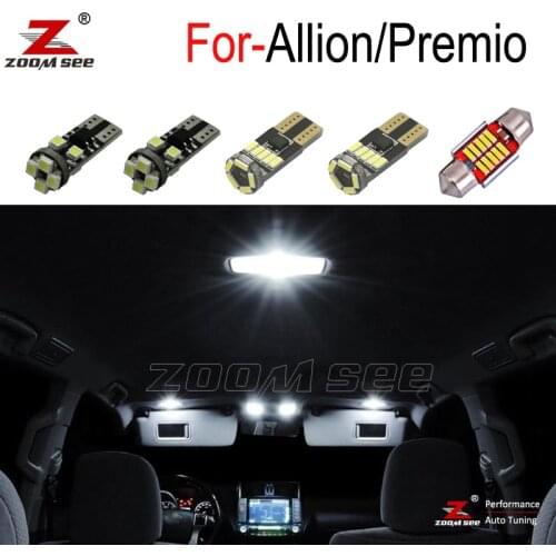 12pcs White Canbus LED interior bulb Dome plate room light kit For Toyota Allion Premio T24 T26 240 260 T240 T260 (2001-2017)