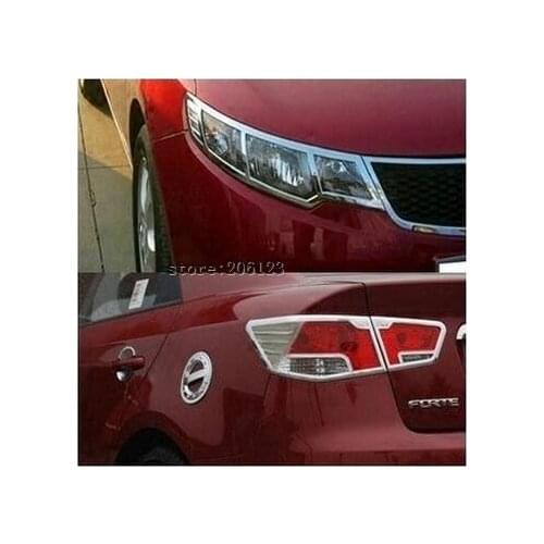2009-2012 for KIA Cerato/Forte ABS Chrome Front headlight Lamp Cover Rear Tail Light Lamp Cover Trims fog lamp