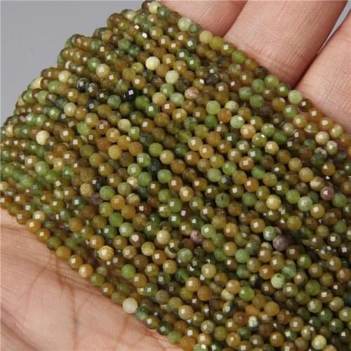3/4MM Faceted Natural Green Australian Jades Spacer Seed Beads For Jewelry Making Beadwork Bracelet Necklace Ring Wholesale Diy