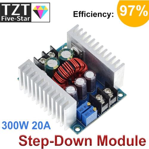 300W 20A DC-DC Buck Converter Step Down Module Constant Current LED Driver Power Step Down Voltage Module Electrolytic Capacitor