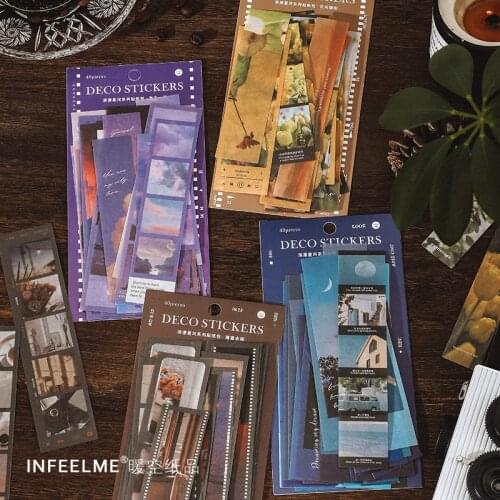 40Pcs/bag Washi Paper Sticker Pack Romantic Galaxy Series Diary Stickers Scrapbooking Planner Decorative Stationery Stickers