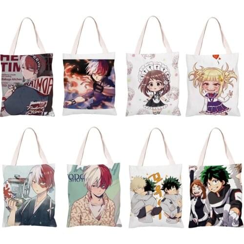 40Kinds My Hero Academia Todoroki Shoto Bakugou Katsuki All·Might Midoriya Izuku Canvas Satchel Bag Shoulder Student Handbag