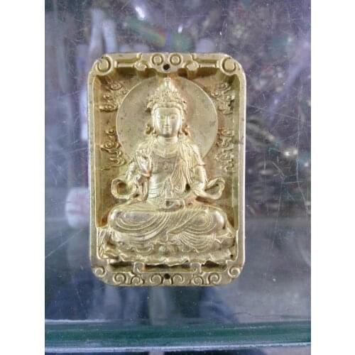 Estatua de Guanyin de artesanías de latón antiguo chino. Seres sensibles universales del mundo Cool. Recoger los mejo