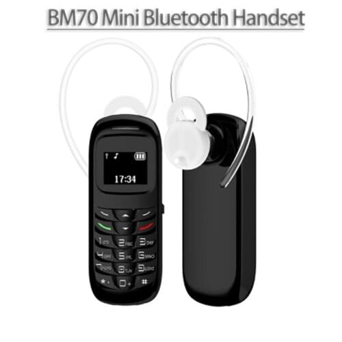 Wireless Bluetooth Earphone Bm70 Mini Mobile Phone Cellphone Stereo Unlocked Super Thin GSM L8STAR Smallest Cellphone With Mic