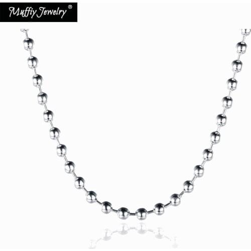 3MM Pearl Link Chain,Europe 925 Sterling Silver Basic Chains Necklace Jewelry Fit Pendant 2017 Classic Gift For Men & Women