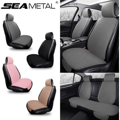 Faux Plush Car Seat Covers Universal Warm Seat Cushion Soft Seat Protector Anti-Scratch Protection Pad Auto Interior Accessories