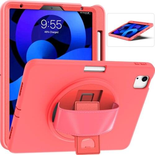 Case For iPad Air 4 10.9 Hand Rotate Strap Kickstand Pencil Cover For iPad 10.9 iPad Pro 11 11" Kids Safe Shockproof Armor cover